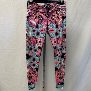 Constantly Varied Gear Pink and Blue Skull Kids Leggings